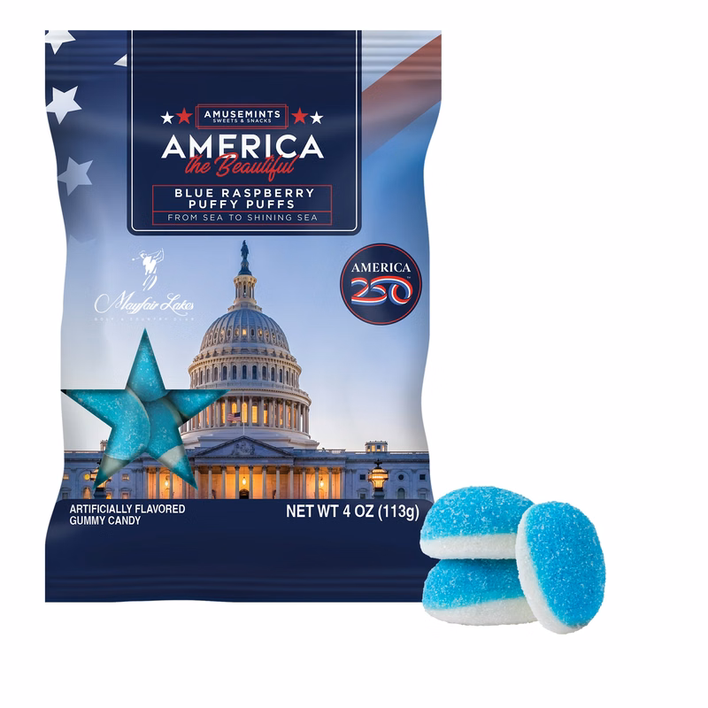 America 250- 4oz. Digibag-Blue Raspberry Puffs