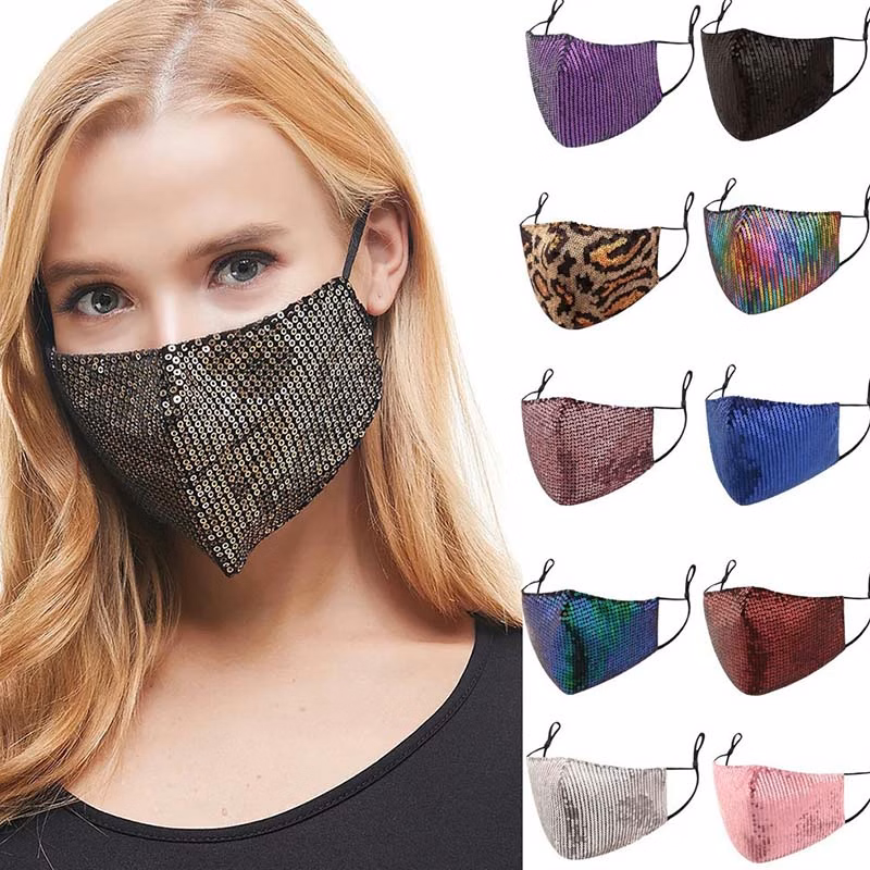 Sequined 3-ply Face Mask include Filter