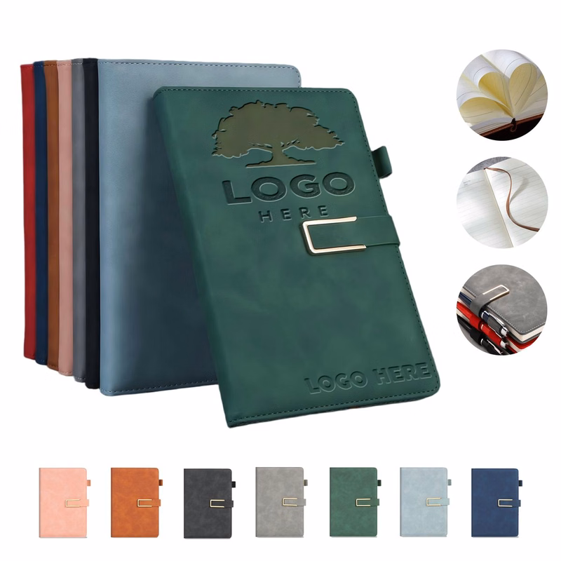 A5 5.7"X8.4" 200page Snap On Soft Leather Business Notebook