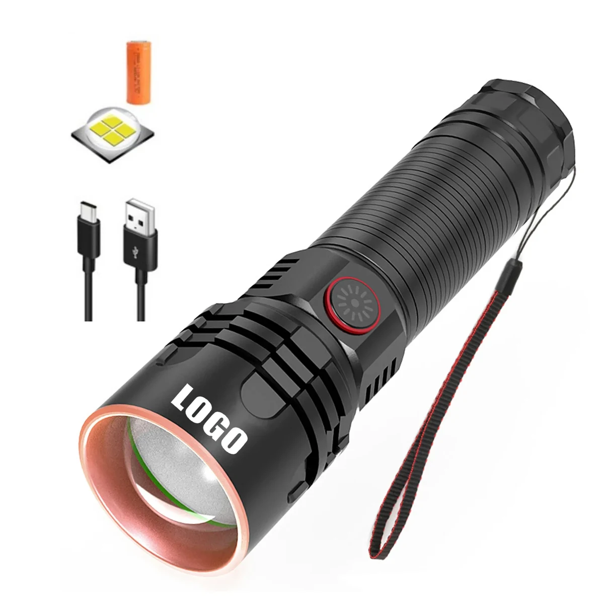 LED Rechargeable Flashlights MOQ 20pcs 1