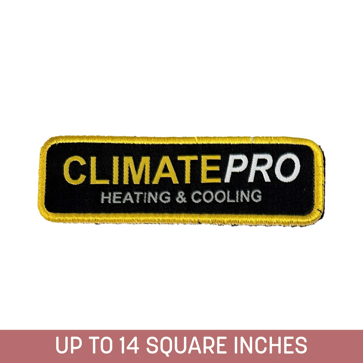 Custom Shape Woven Patch (Hook & Loop) Up To 14 Sq. In. w/ Embroidered Edge 1
