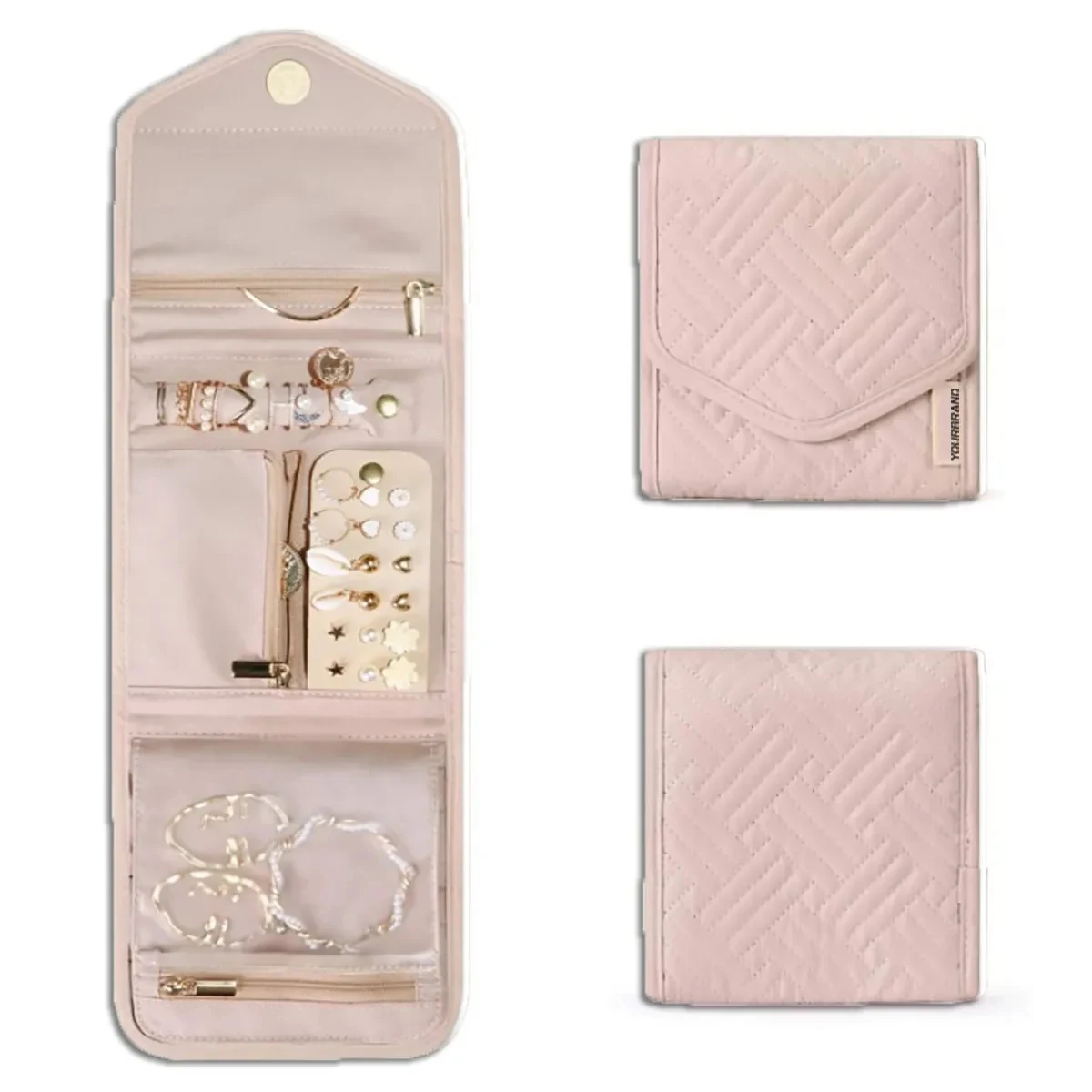 Travel Jewelry Organizer Case Foldable Roll 1
