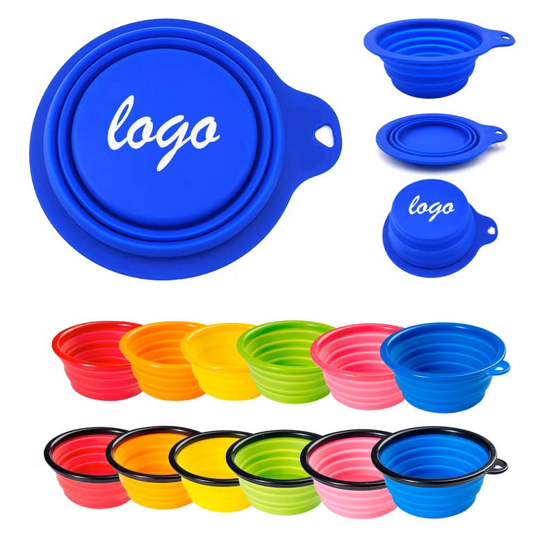 Pet Feed Bowl Portable Silicone Drinking Tray MOQ 30