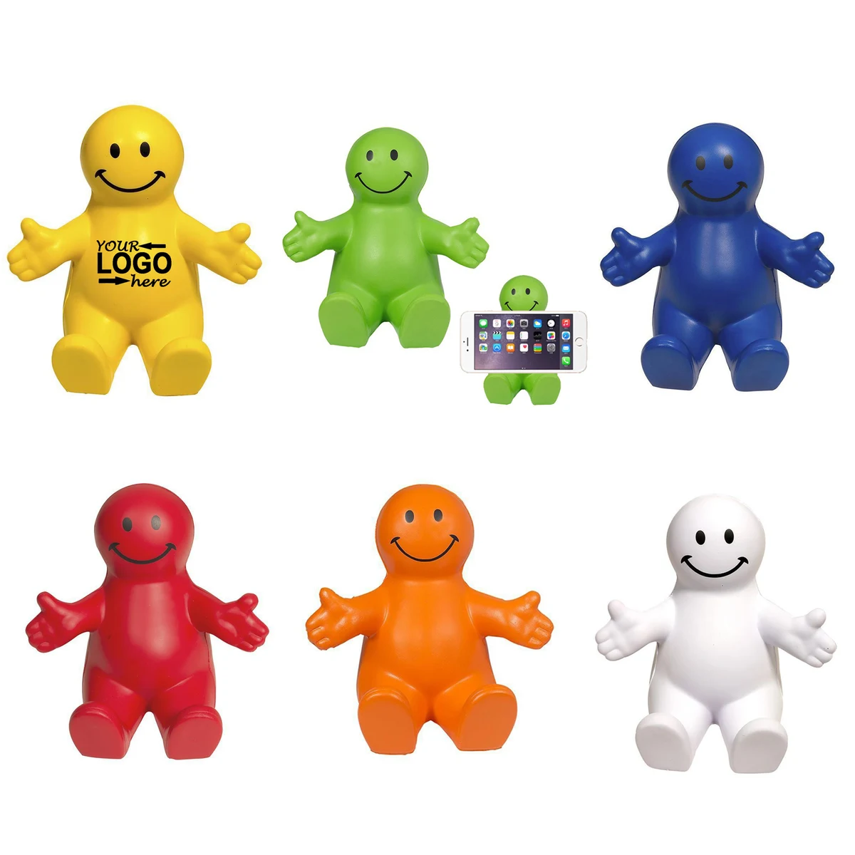PU Smiley Face Figurine Phone Holder 1