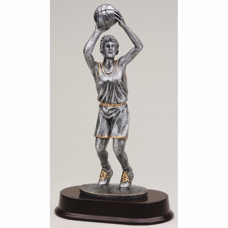 12" Tall Basketball Jump Shot Female Figure Award