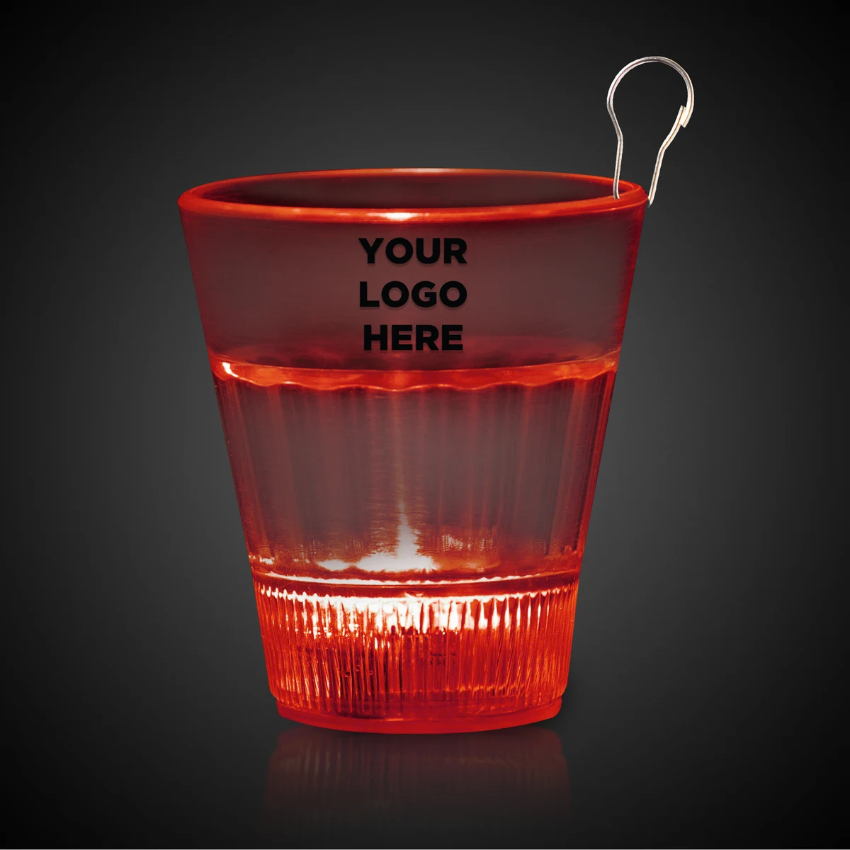 Red LED 2oz Shot Glass Medallion 1