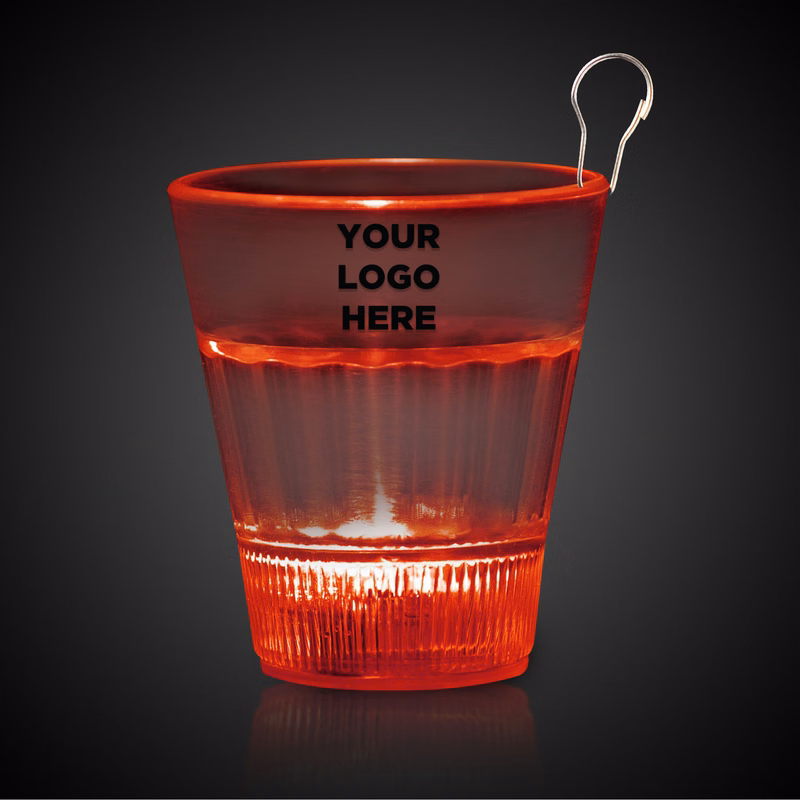 Red LED 2oz Shot Glass Medallion