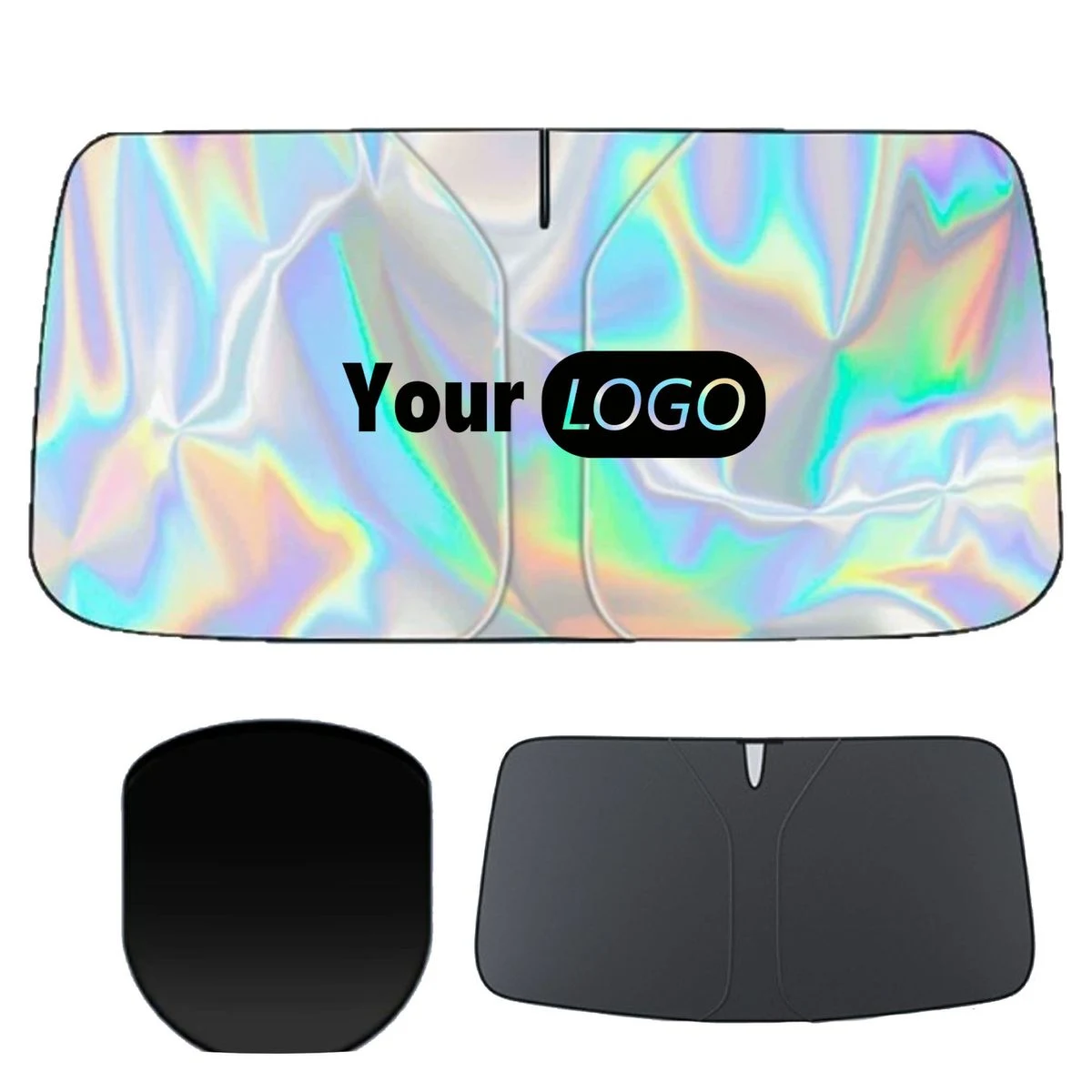 Laser Titanium Silver Car Windshield Sun Shade 1