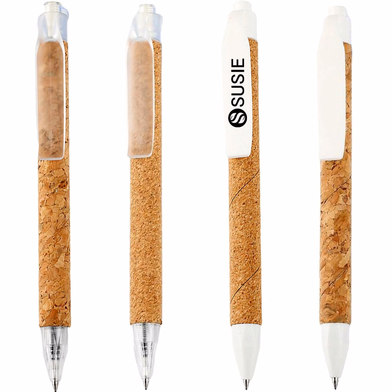 Retractable Eco-Friendly Cork Barrel Ballpoint Pen