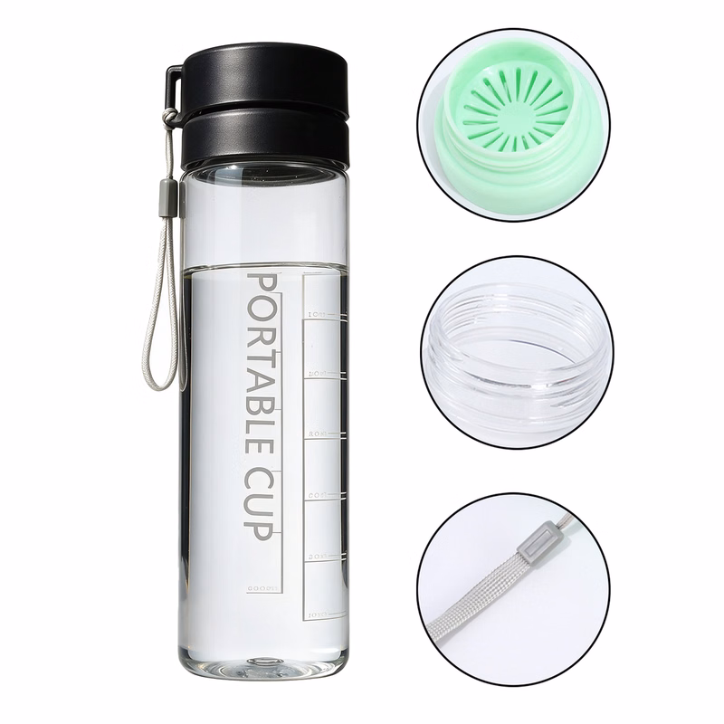 Portable With Scale Sports Water Bottle