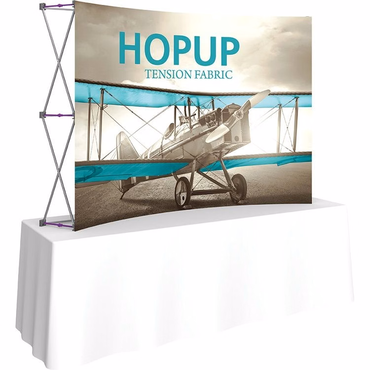 Hopup 8ft Curved Tabletop Display & Front Graphic