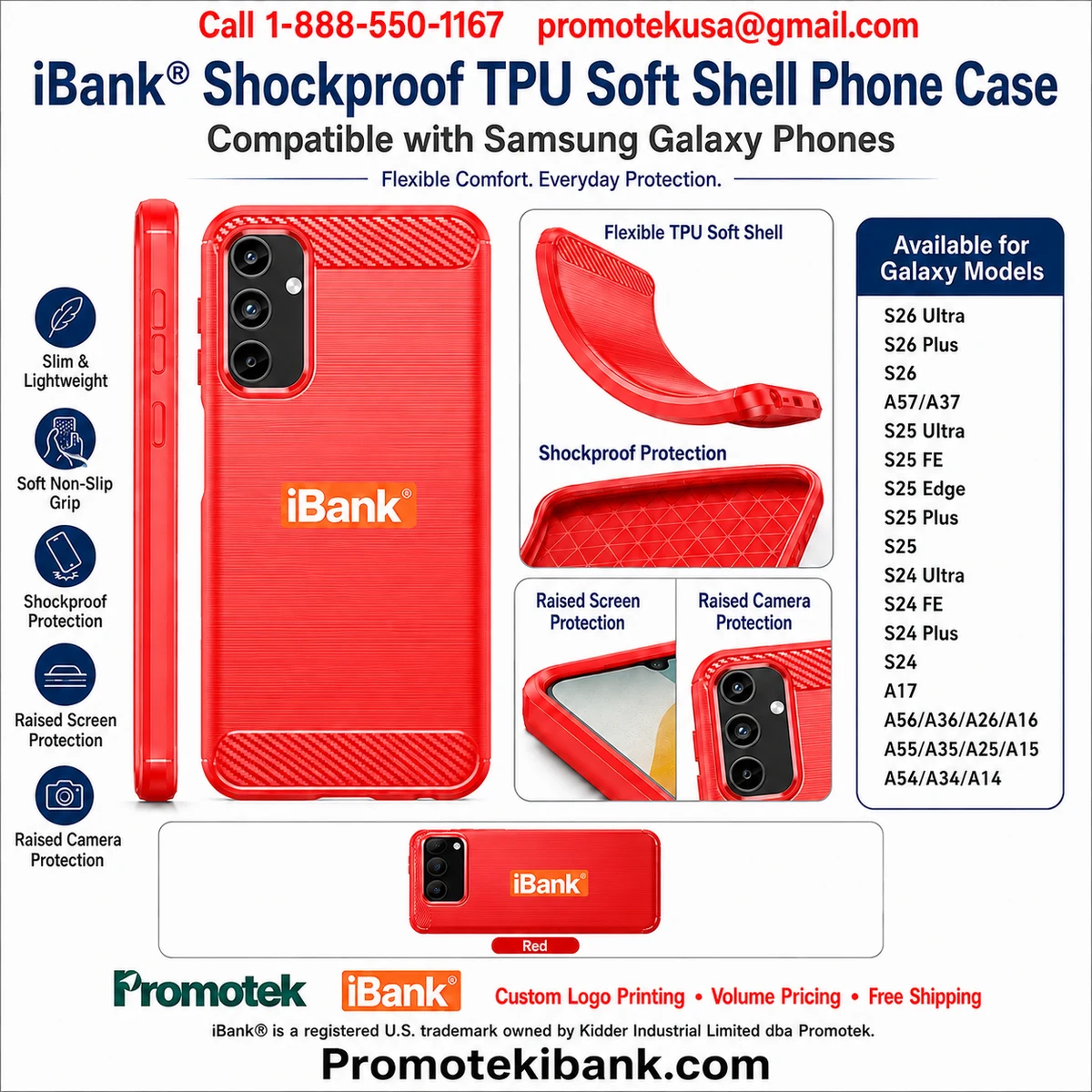 iBank ® Shockproof TPU Soft Shell Phone Case Compatible with Samsung Galaxy phones 1