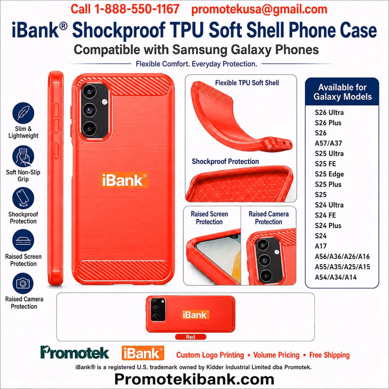 iBank ® Shockproof TPU Soft Shell Phone Case Compatible with Samsung Galaxy phones