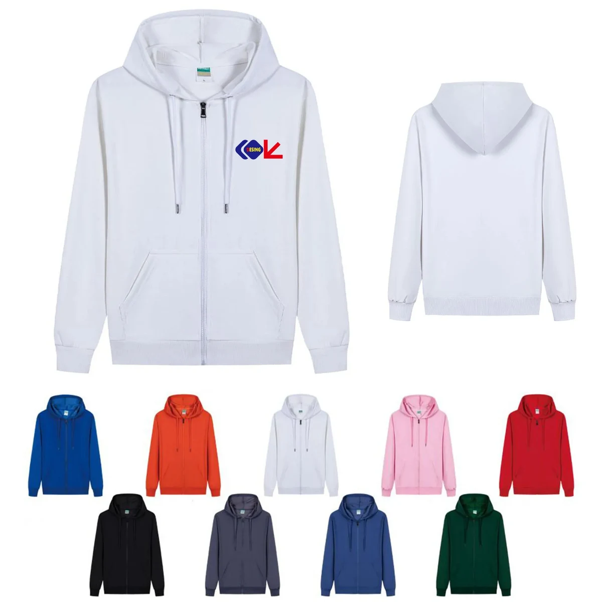 Zip Up Hooded Sweatshirt Jacket 1
