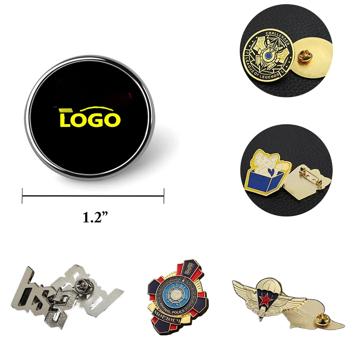 MOQ25 Custom Metal Badges Pins Medals 1