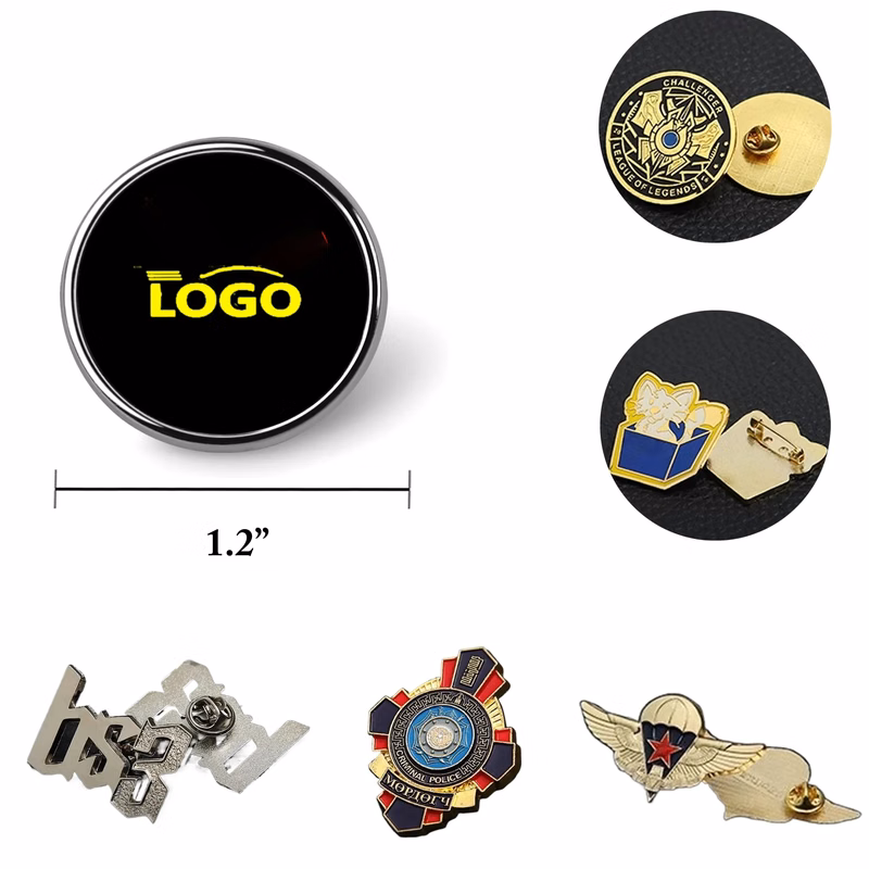 MOQ25 Custom Metal Badges Pins Medals