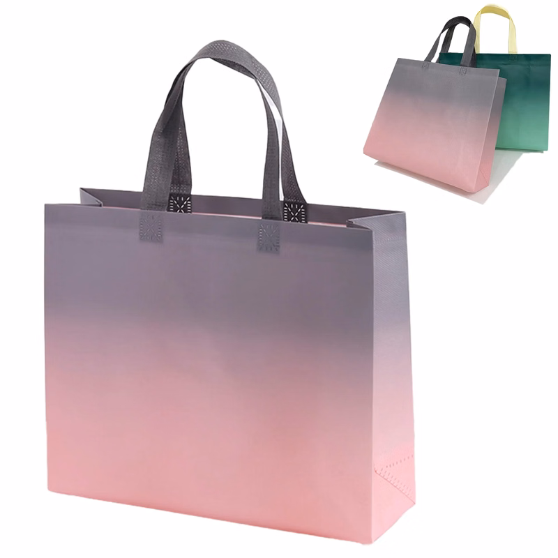 Gradient Color Waterproof Non-Woven Tote Gift Bag