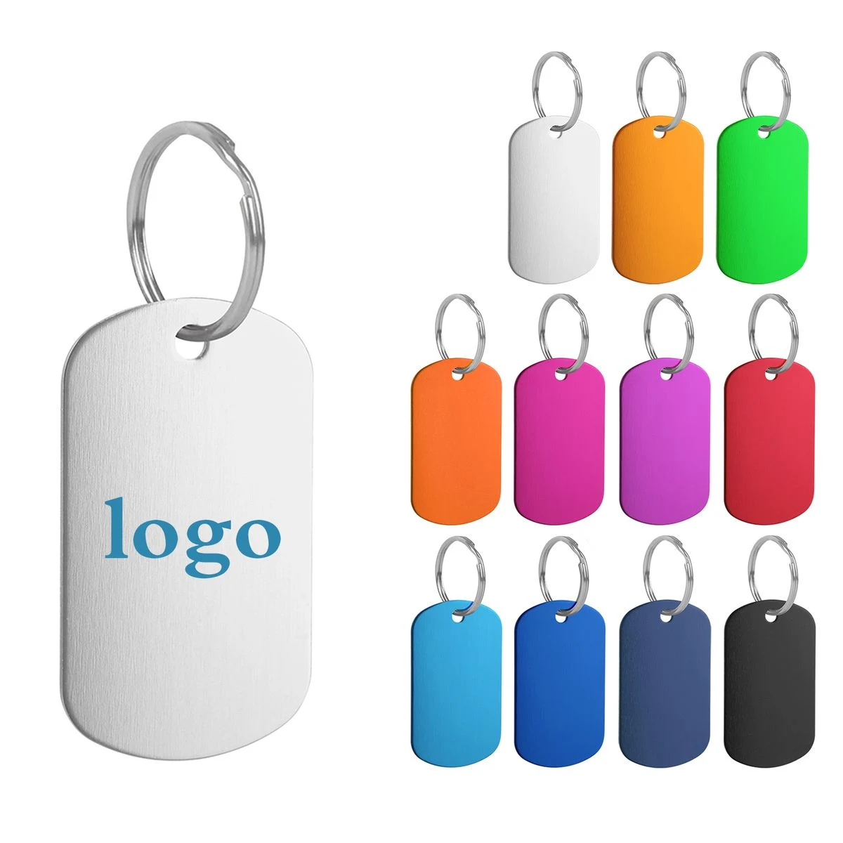 Custom Engraved Aluminum Dog Tag Keychain
1