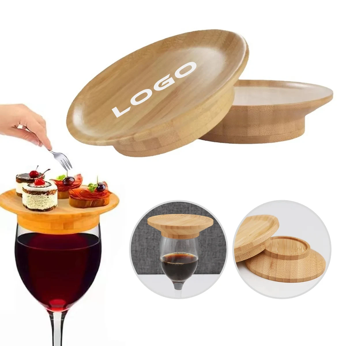 Round Bamboo Wine Glass Cover 1