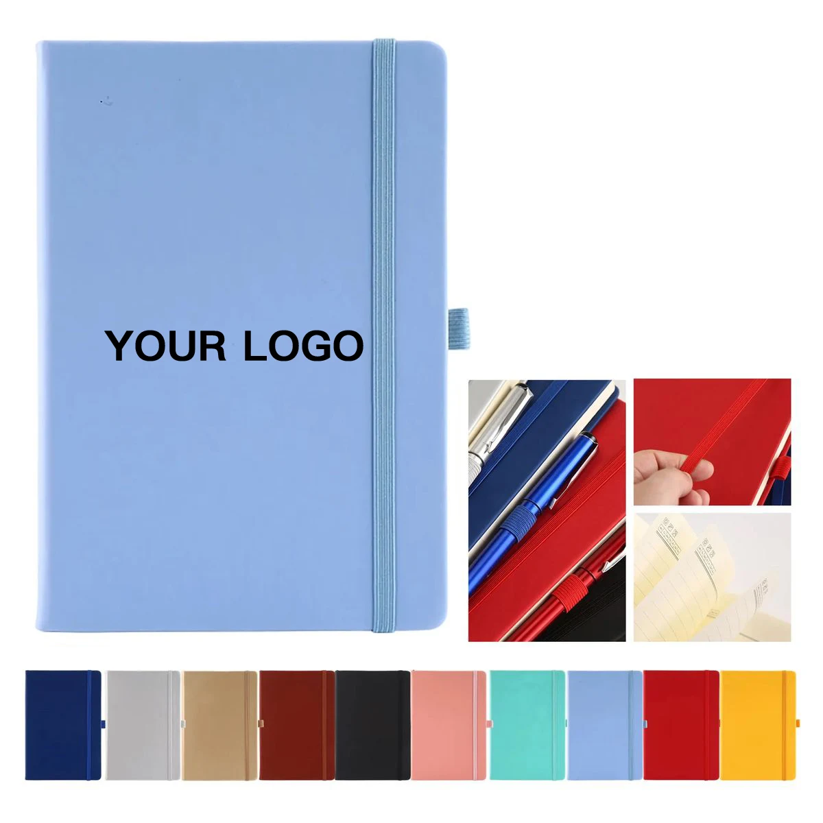 Durable PU Leather Bound Notebook with Strap Lock 1
