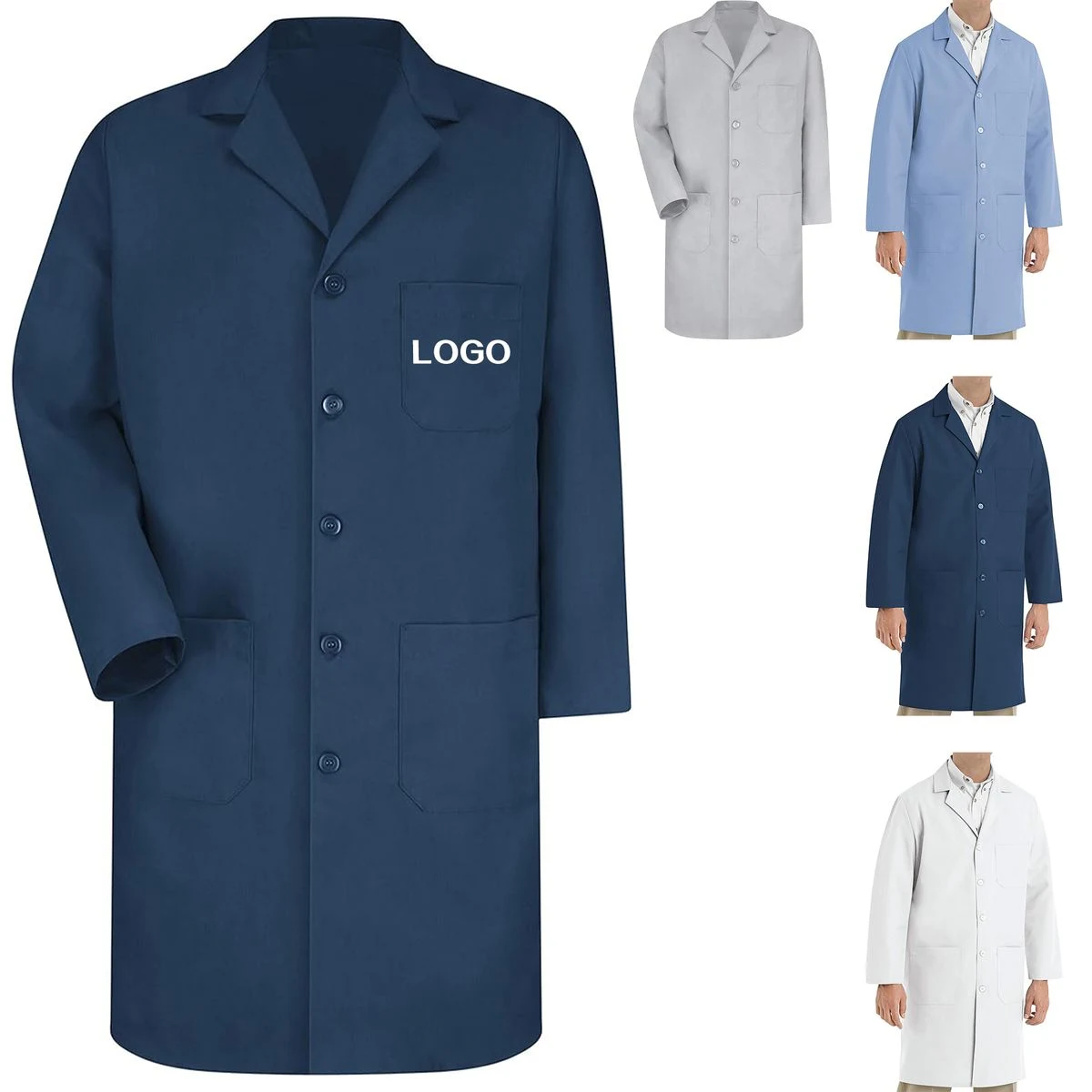 Men's Three-Pocket Lab Coat 1