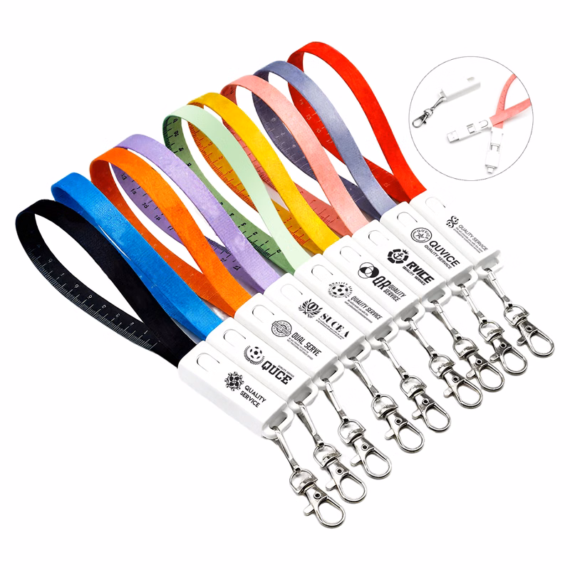 Multifuctional 6-In-1 3A Fast Speed Lanyard Charging Cable With Ruler