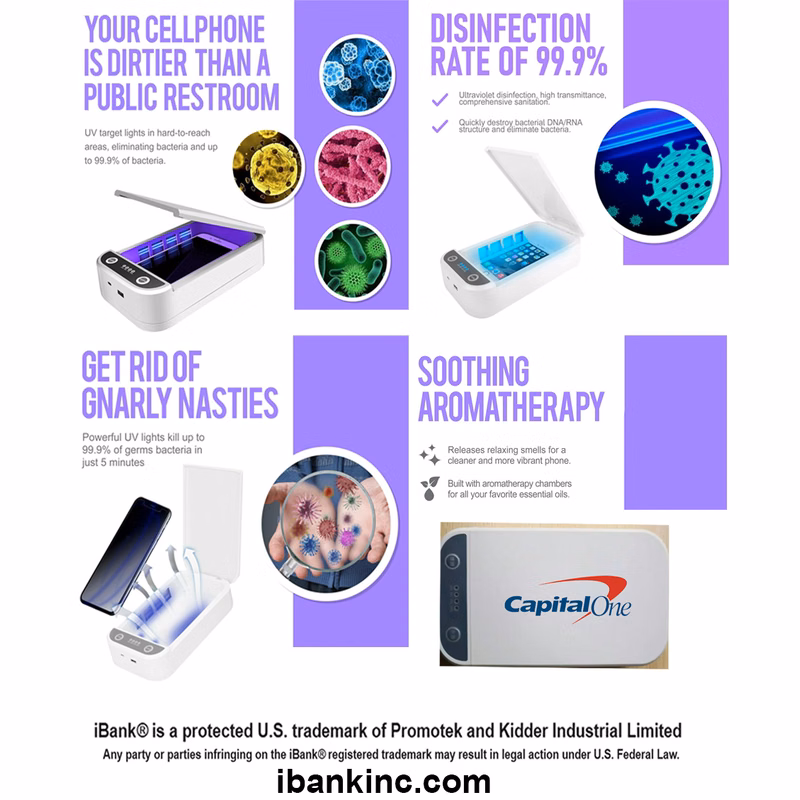 iBank ® UV Light Sanitizer - Cell Phone Sanitizer Cleaner Box for Smartphone iPhone