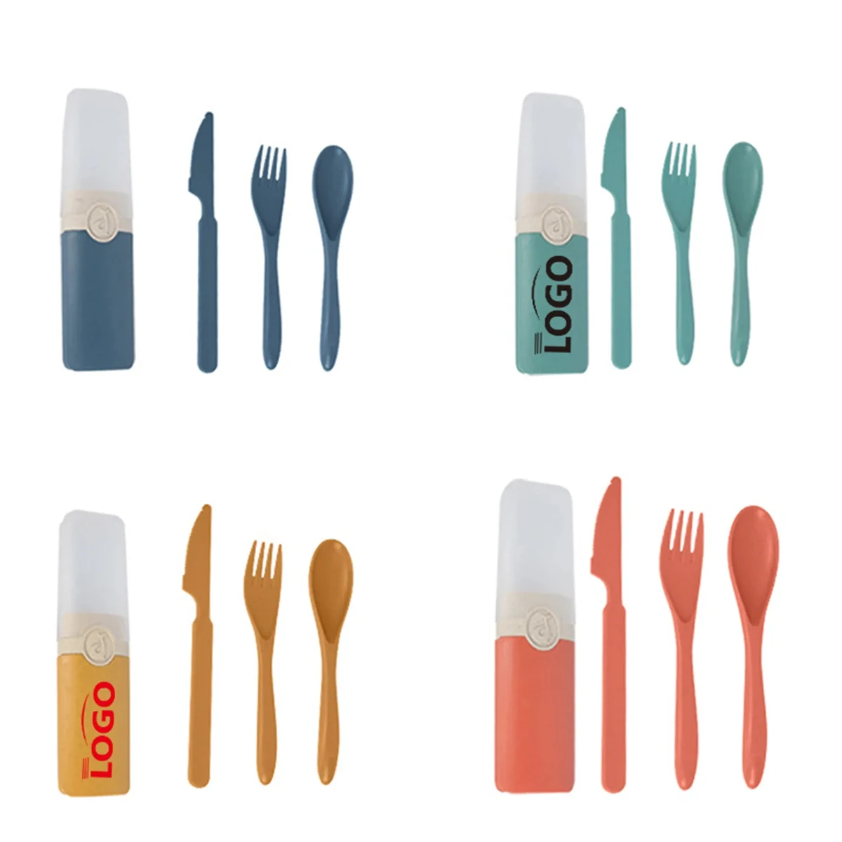 3pcs Portable Lunch Time Cutlery Set With Case 1