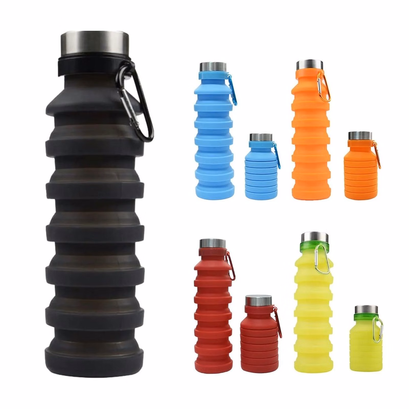19.3 Oz Foldable Silicone Water Bottle