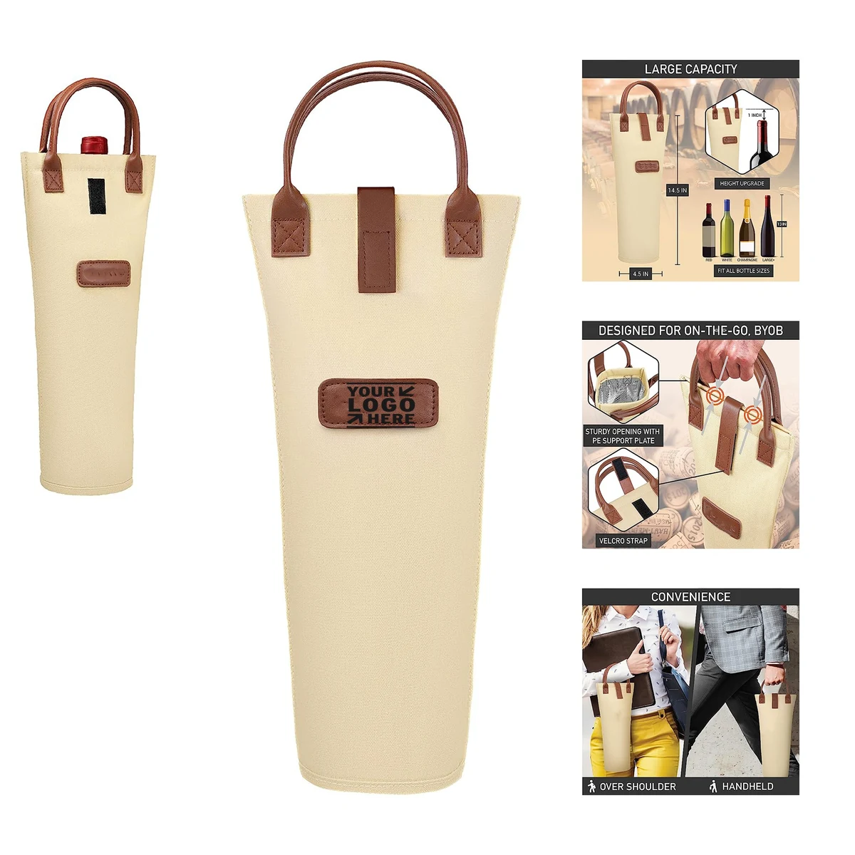 Insulated Travel Single Bottle Carrier Tote Wine Bag 1