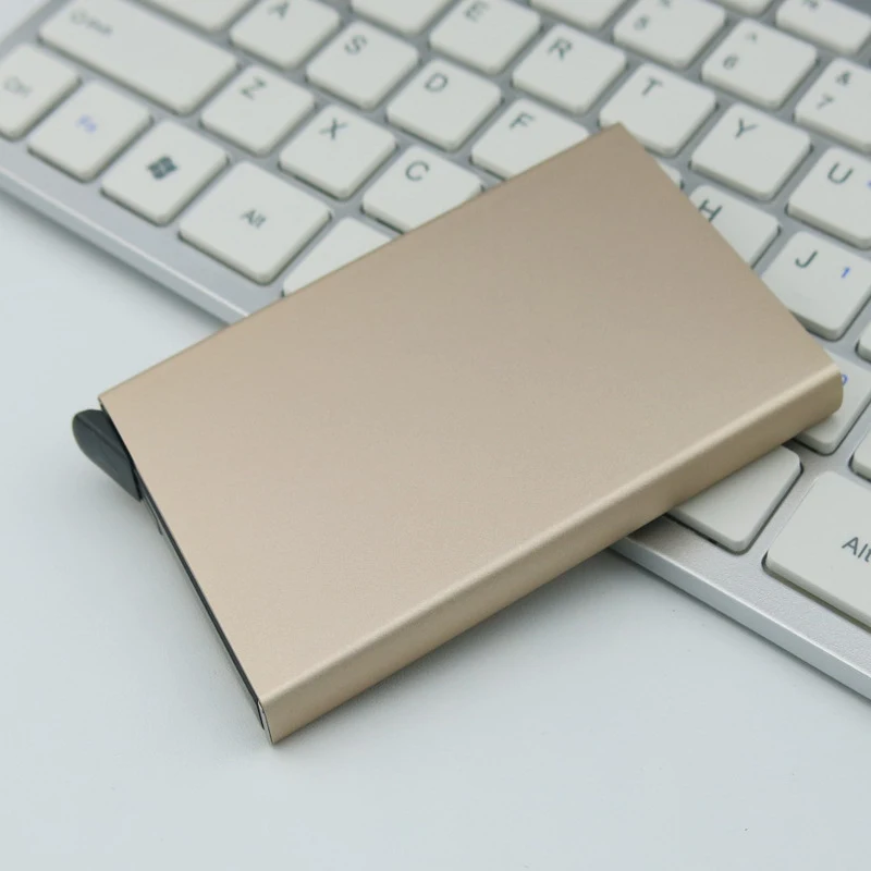 Aluminum Rfid Blocking Automatic Pop-Up Bank Card Box 1