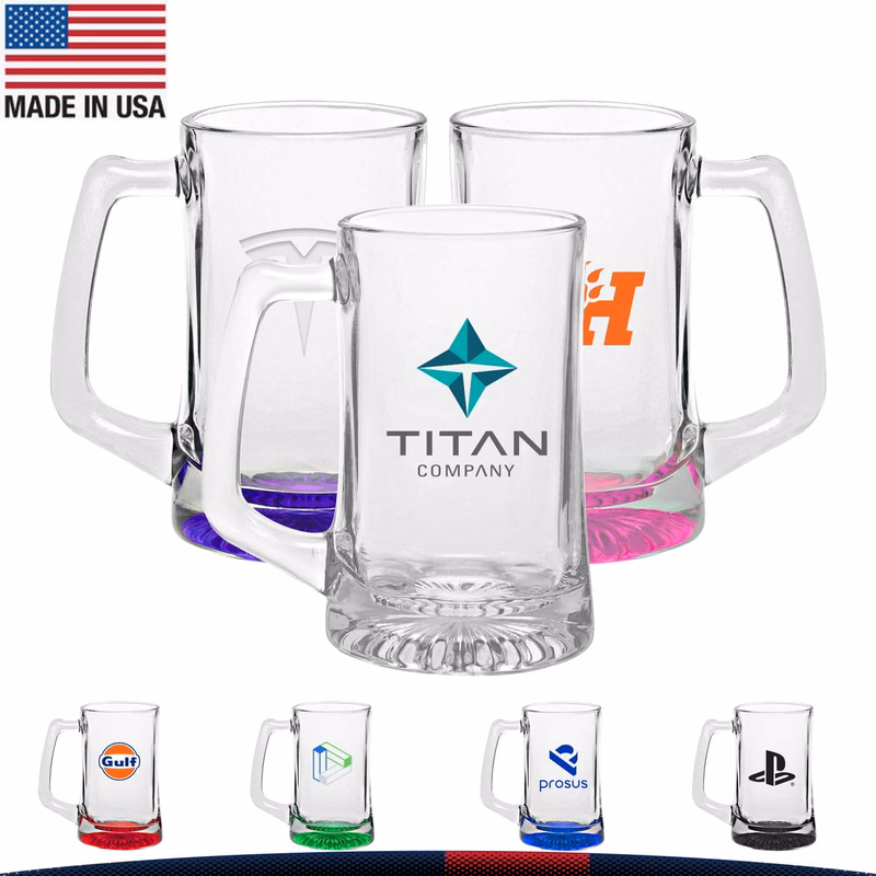 14 oz. Fawer Glass Beer Mugs