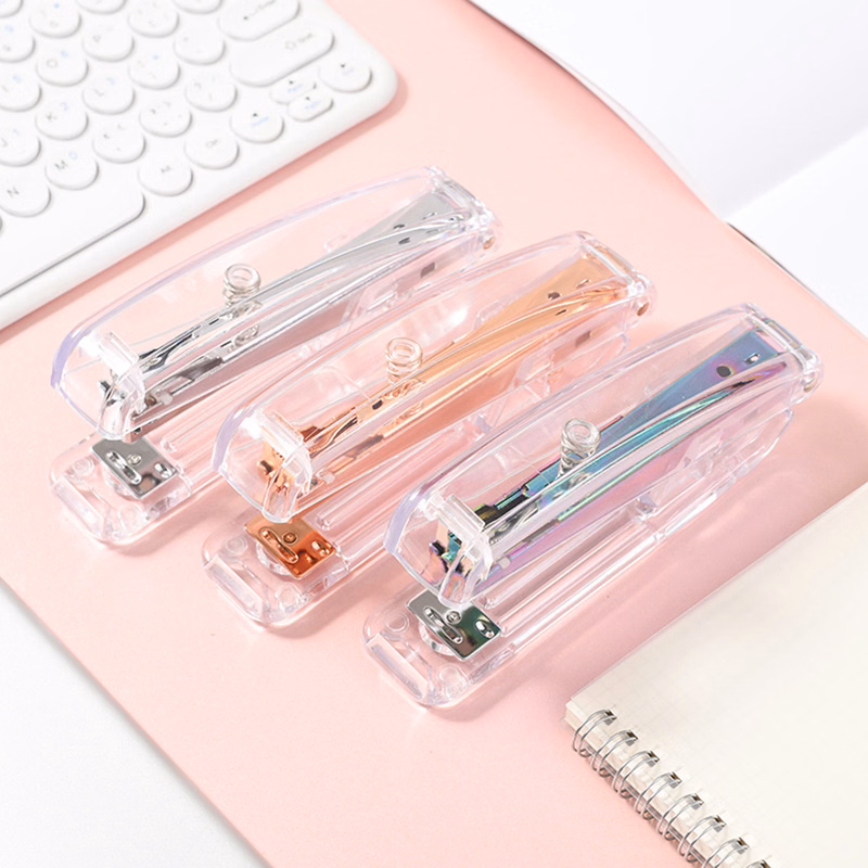 Transparent Rose Gold Acrylic Desktop Stapler