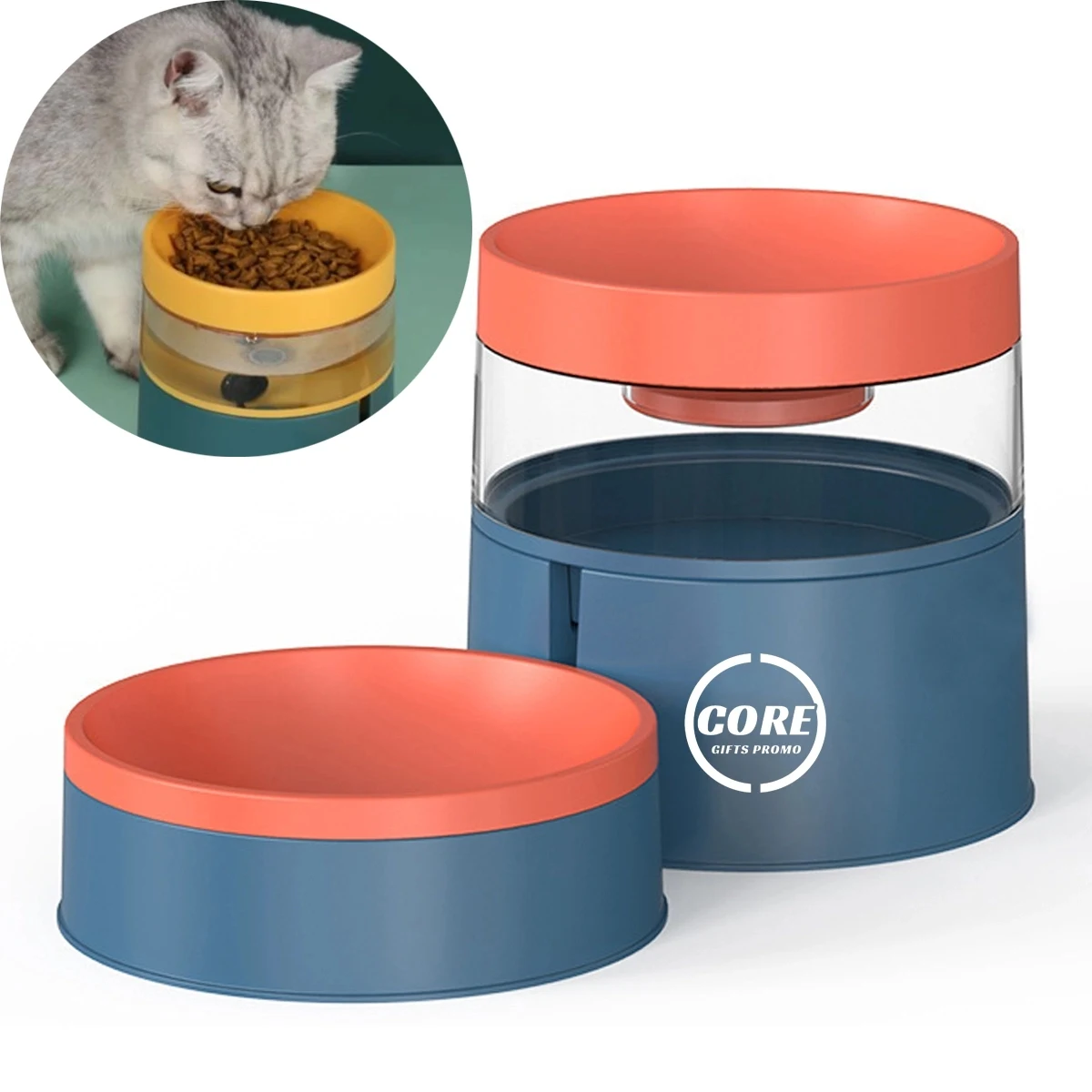 Automatic Double Pet with Dog Food and Water Bowl Set 1