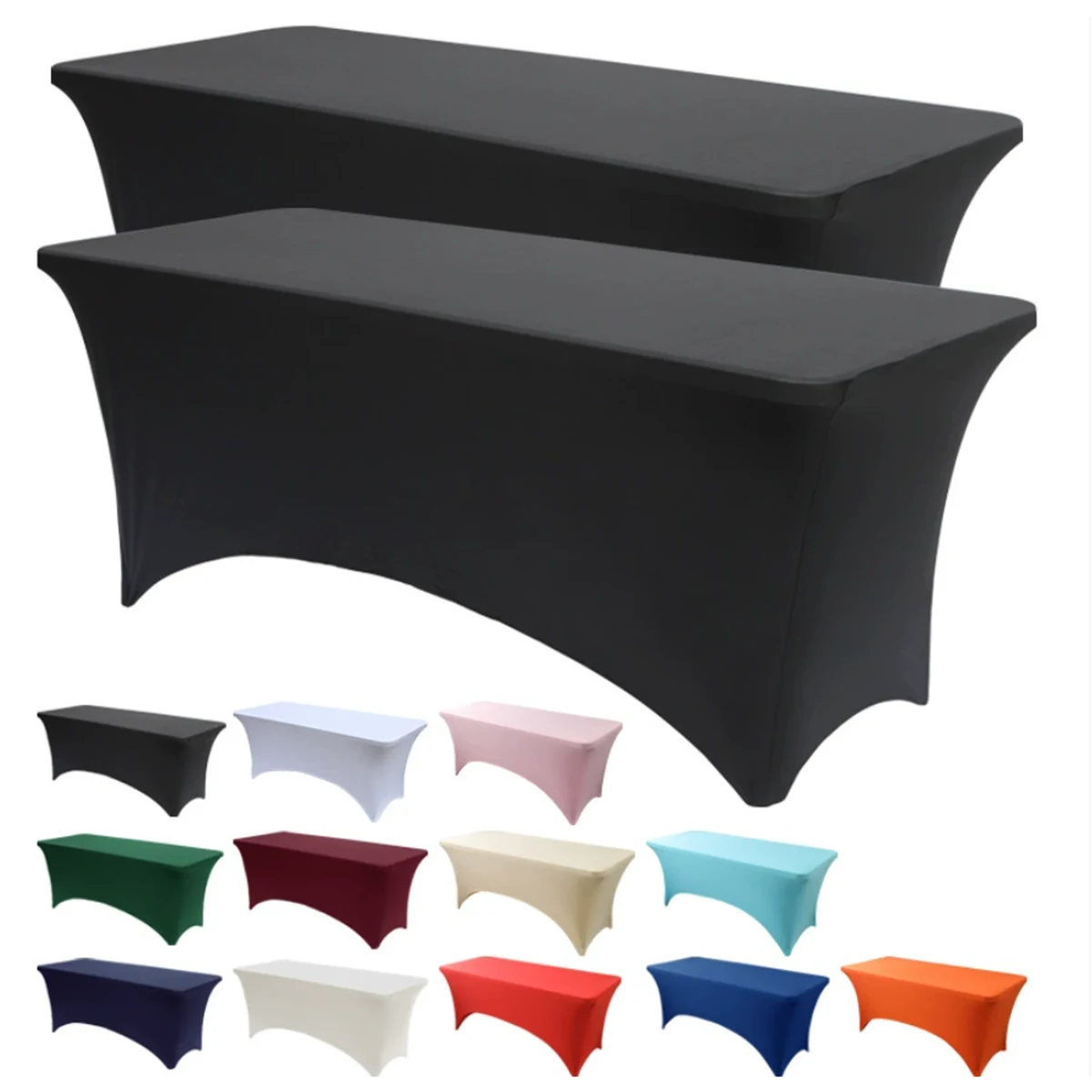 Stretch Table Cover With Square Tablecloth 1