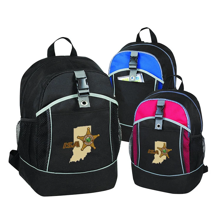 600D Polyester Ring Attachment Zippered Pocket Backpack 1