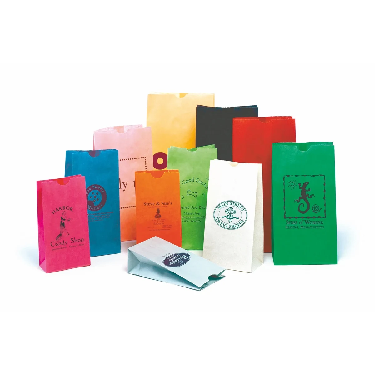 Colored Kraft SOS Flat Bottom Bags - Ink Imprinted 1