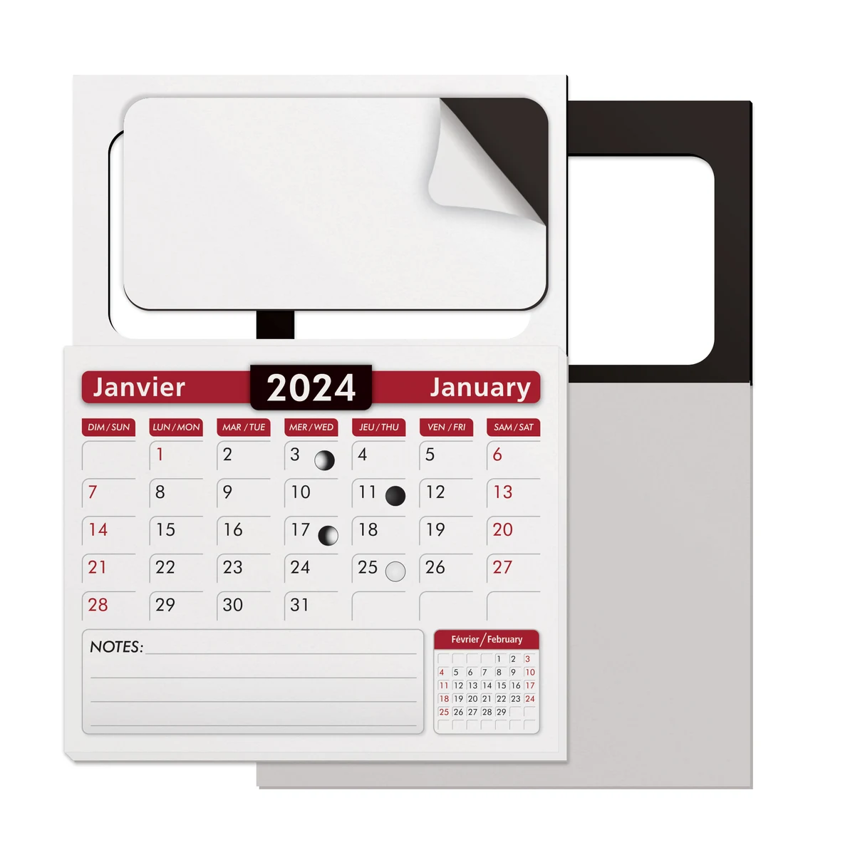 Blank Magnet with Calendar Pad Combination (2"x3.5") 1