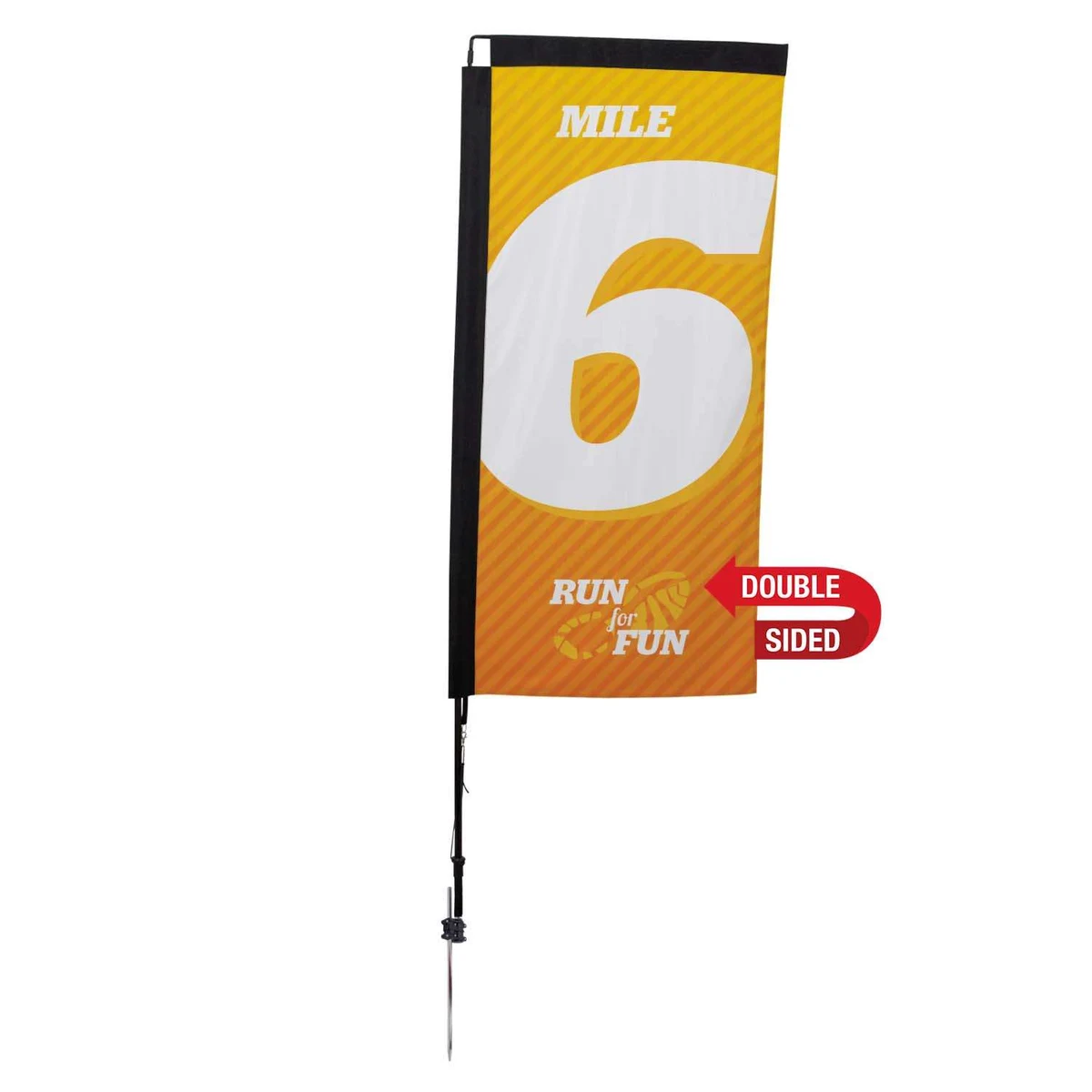 7' Premium Rectangle Sail Sign Kit (Double-Sided with Ground Spike) 1
