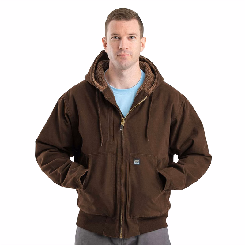 BERNE® Men's Highland Flex180® Washed Duck Hooded Work Jacket