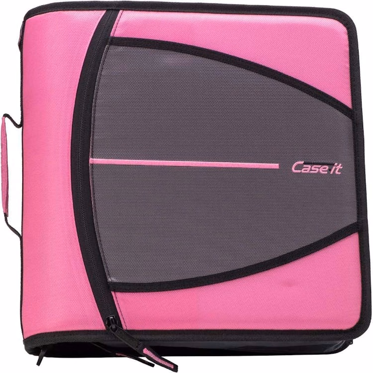 Case-It Mighty Zip Tab Binder - Pink 3"