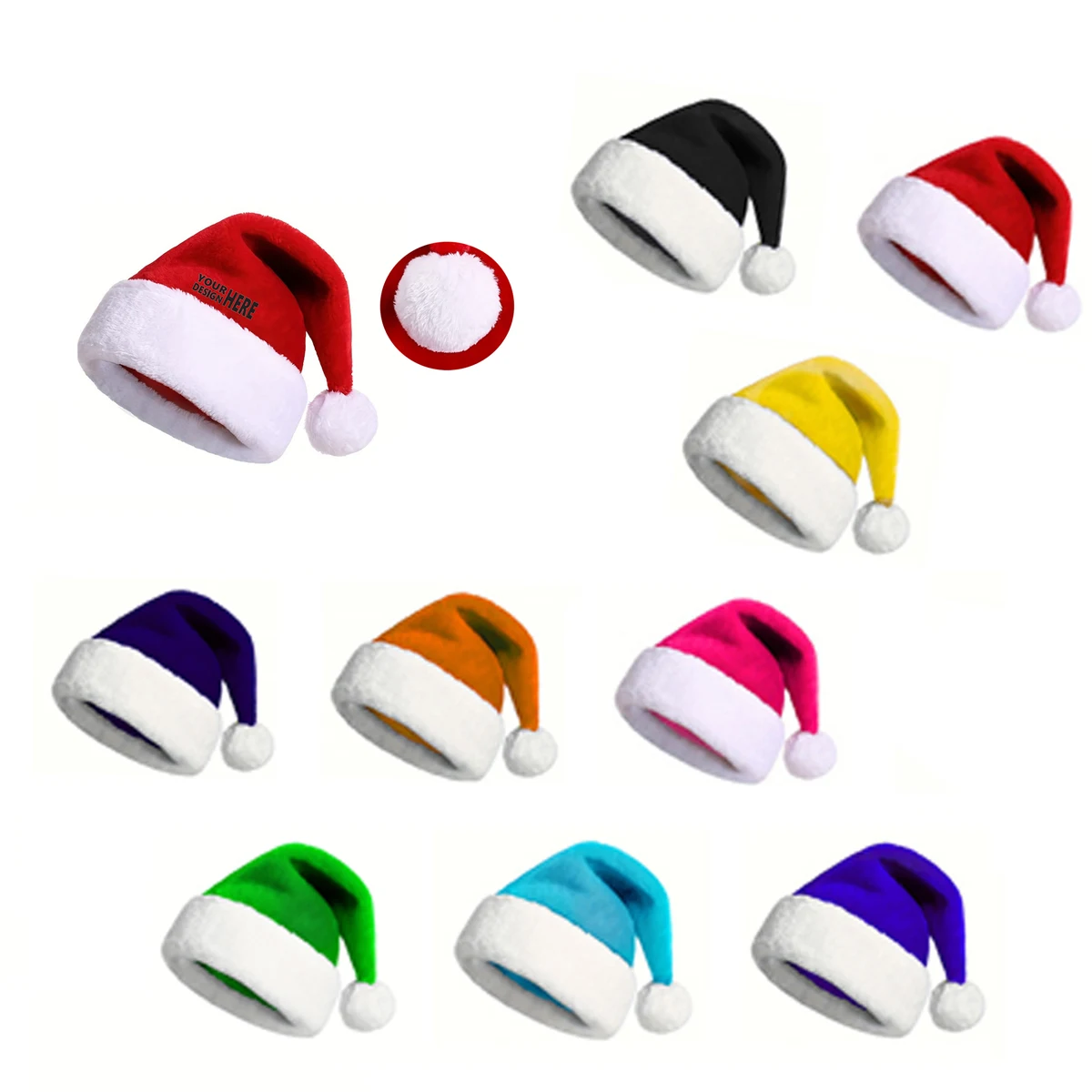 Colored Thickened Party Santa Hat 1