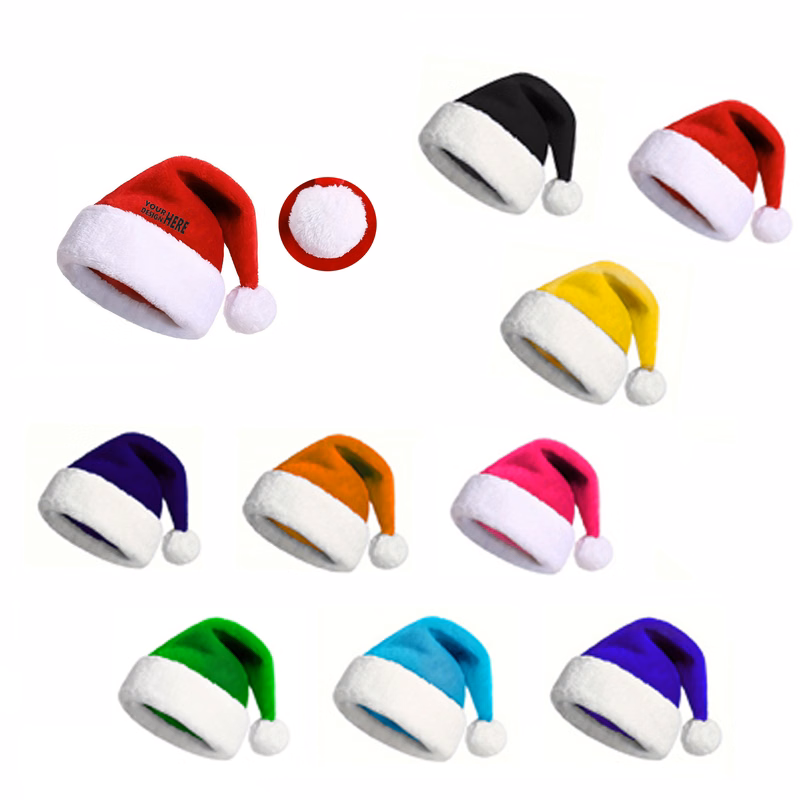 Colored Thickened Party Santa Hat