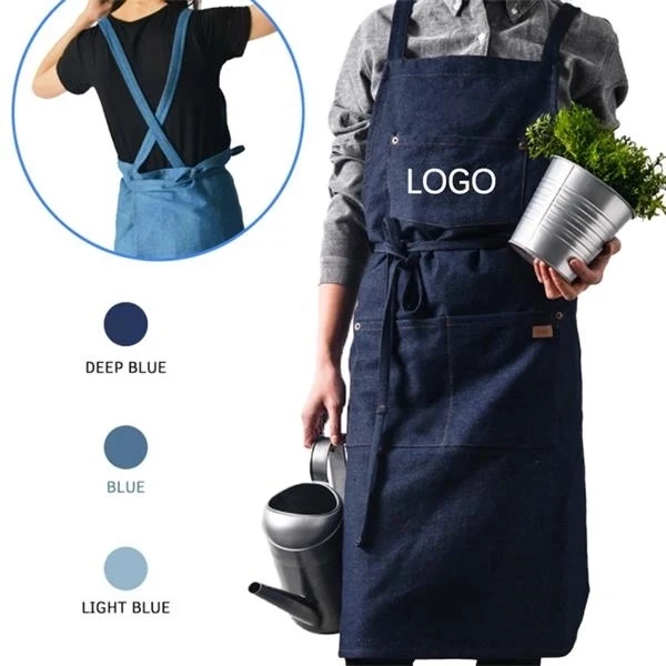 Durable multifunctional cotton denim apron 1