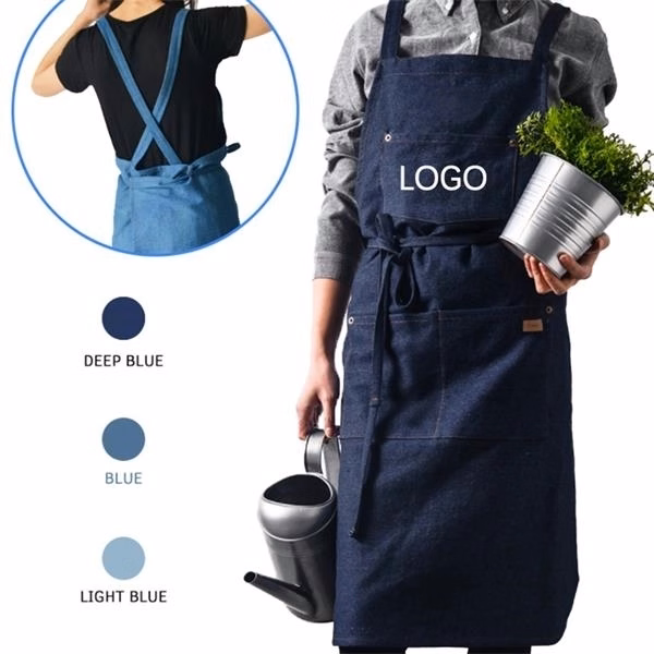 Durable multifunctional cotton denim apron