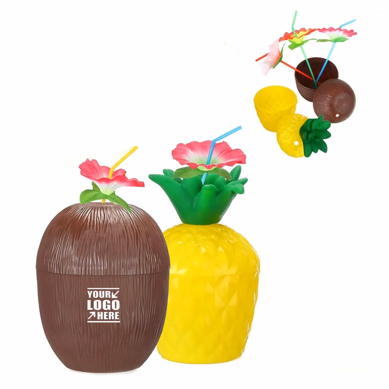 Coconut Cups with Flower Straws