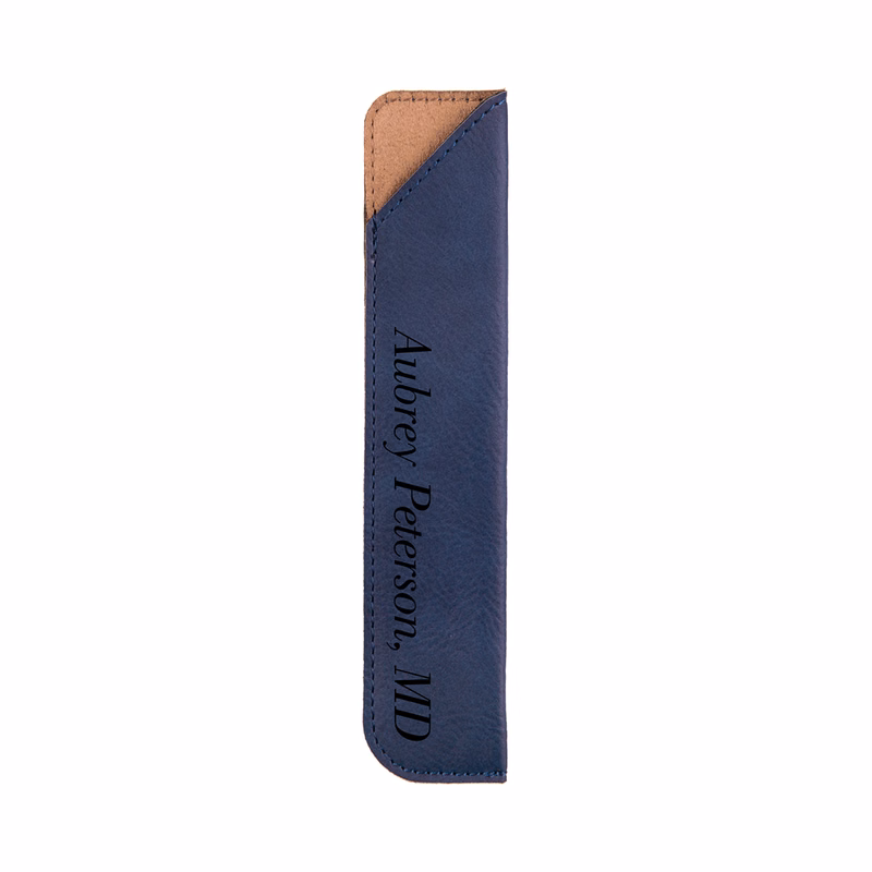 Blue Leatherette Pen Sleeve