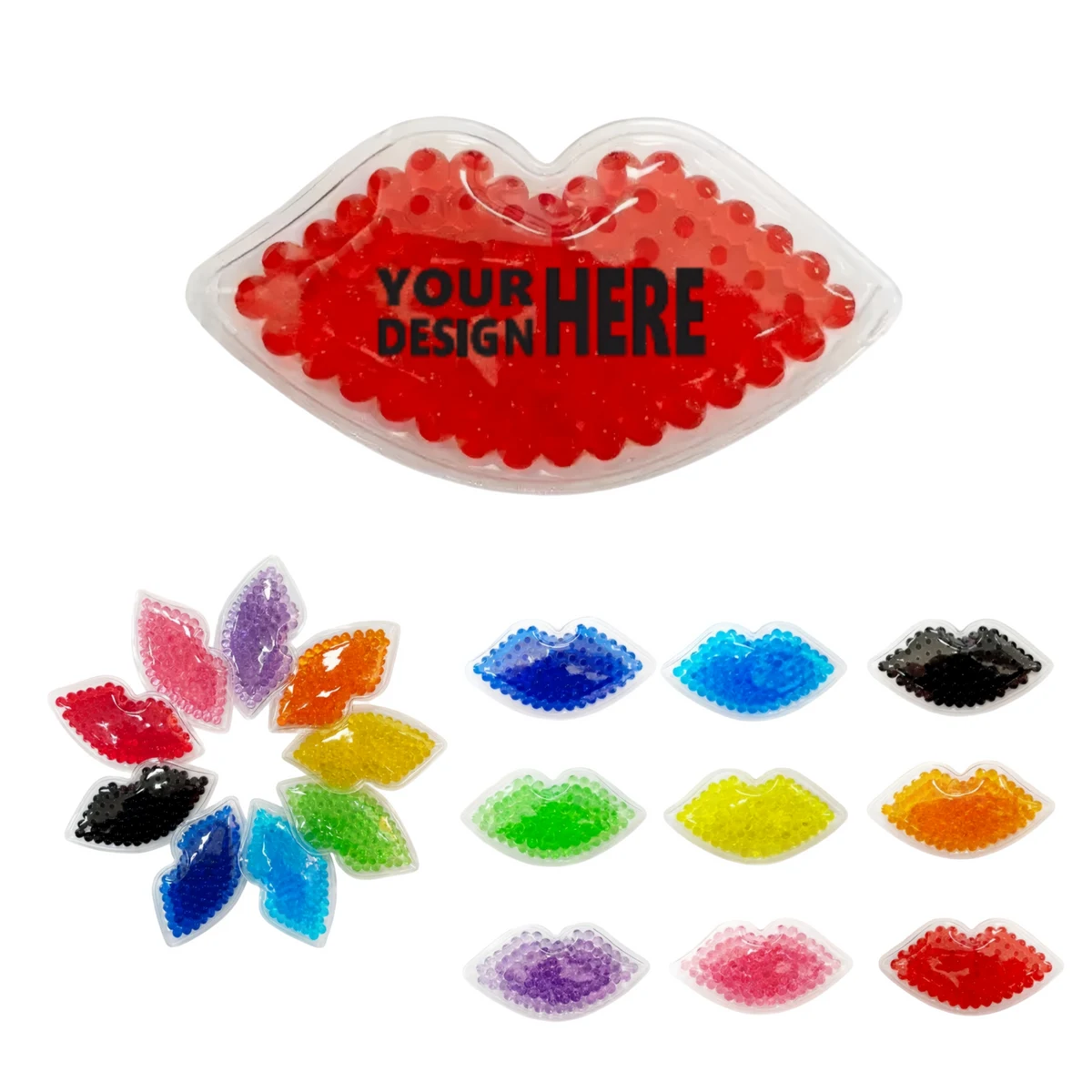 Lip-Shaped PVC Gel Bead Hot-Cold Relief Pack 1
