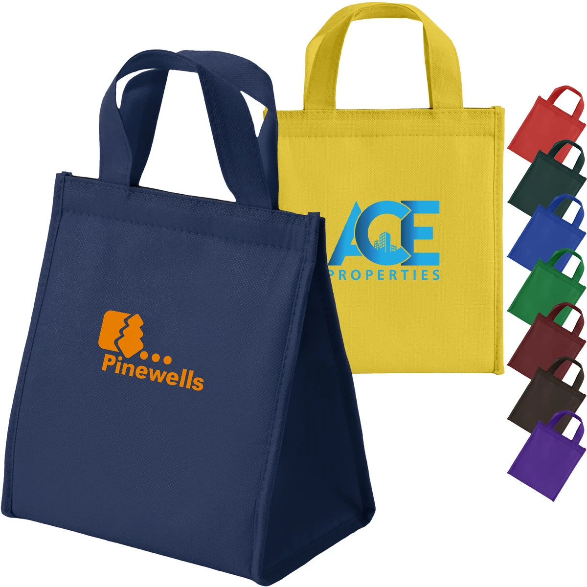 Non-woven Insulated Lunch Tote Bag w/ Self Fabric Handles 1