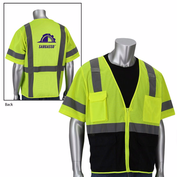 Class 3 Five Pocket Black Bottom Front Value Vest